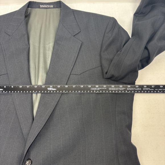 VTG Dallas Western Apparel Men's Gray Pinstripe Blazer Suit Jacket Size 48R EUC - Picture 8 of 13